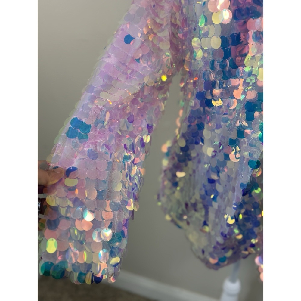 NWT Niwota LED Light Up Sequin Jacket Women L Pink Festival Halloween Rave - Picture 14 of 16
